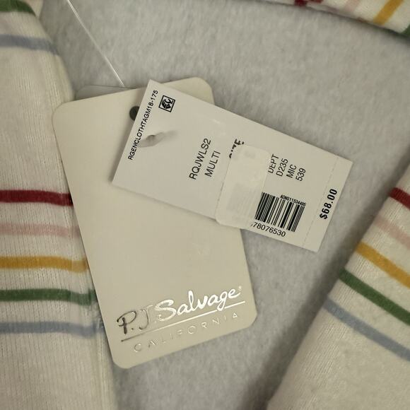 P.J. Salvage Striped Lounge Top Womens Small Multicolor Long Sleeve NWT - Picture 7 of 11